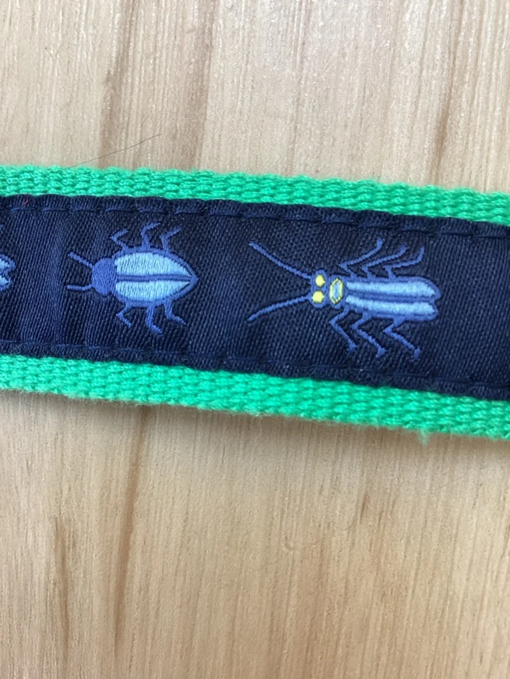 OshKosh Child Navy & Bright Green Embroidered Bug Canvas Belt Medium